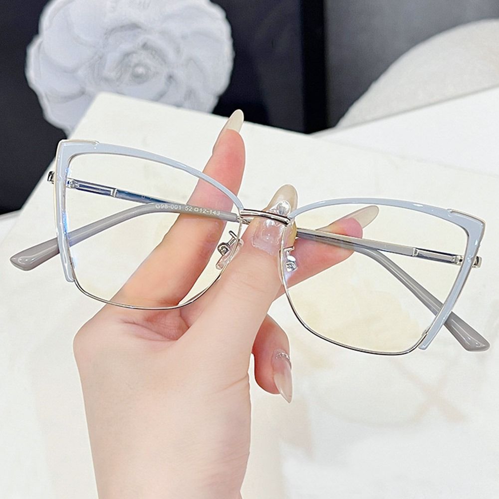 Fashion Big Frame Blue Ray Blocking Anti-Blue Light Glasses Ultralight Eye Protection Computer Goggles Metal Optical Eyeglass
