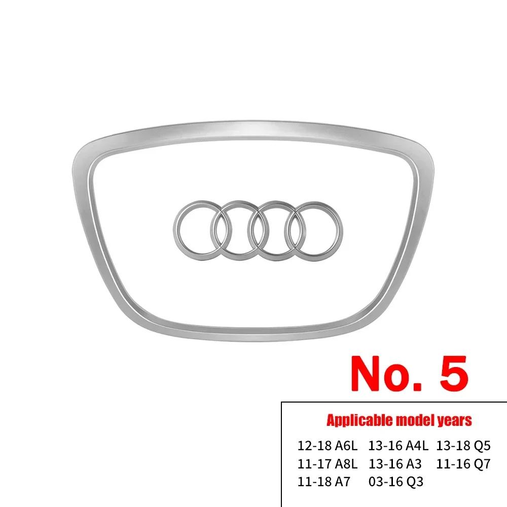 For Audi  A3 A4 B8 8P B9 8V A5 A6 C7 A7 Q3 Q5 Q7 Automobile Steering Wheel Logo Bright Frame Strip Electroplated Emblem