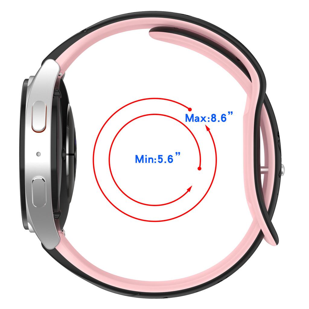 20mm Silicone Strap Flower Design Floral Engraved Two-color For Amazfit GTR, Huawei,Garmin Samsung Galaxy Watch 7 6 5 4