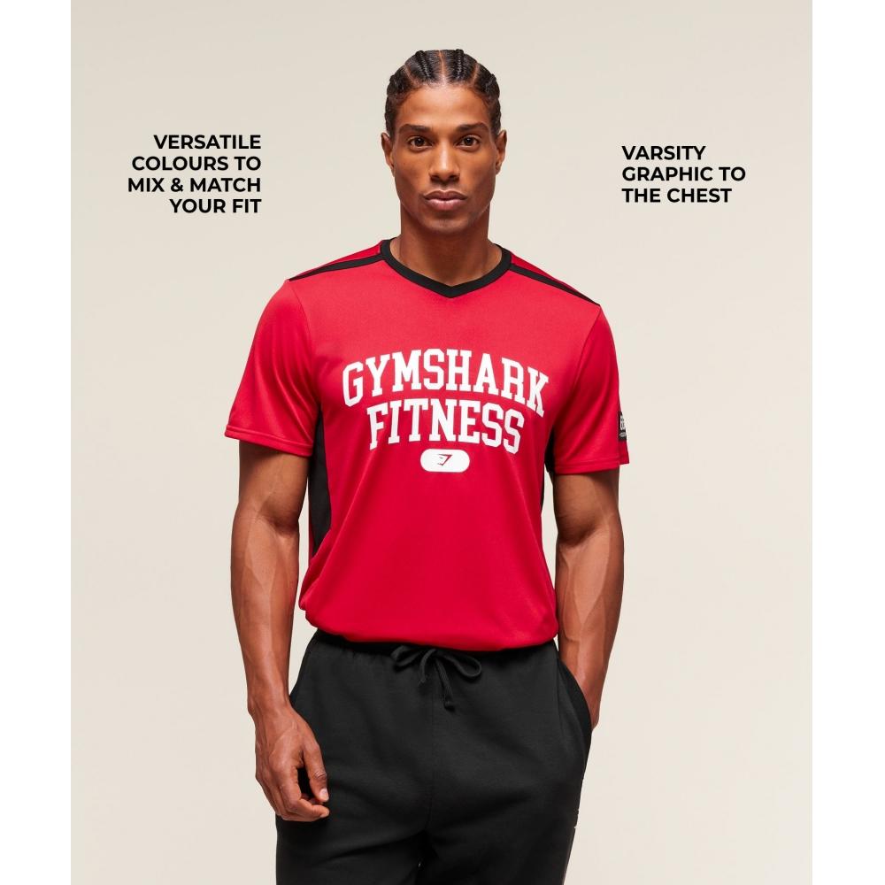 Gymshark VarsiTy Tech T shirT condiTioning Red A3b3a Rbwv