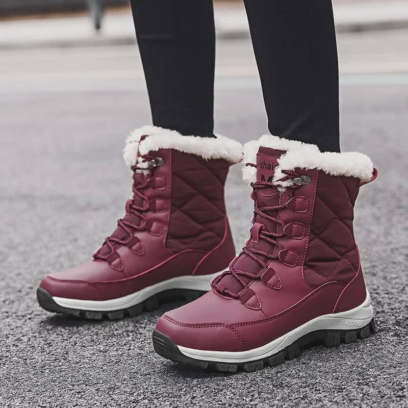 Women's 2024 Winter White Velvet Snow Boots - Warm, Thick Cotton for Northeast Weather