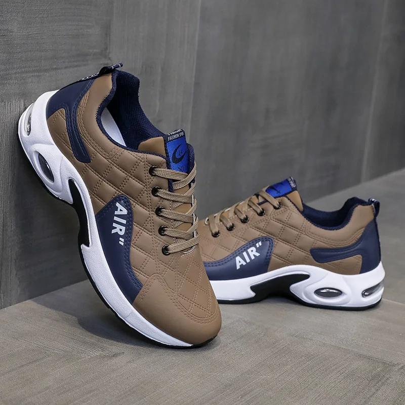 Herren Sneakers Marke Leder Freizeitschuh Luftpolster Laufschuhe Luxus Trainingsschuhe für Männer Tennisschuhe Zapatillas Hombre