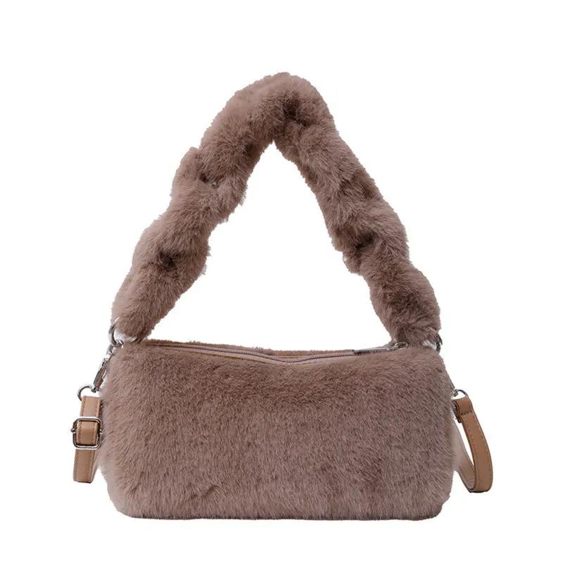 Autumn and winter niche design portable commuter women's bag new high-end plush versatile shoulder armpit bag