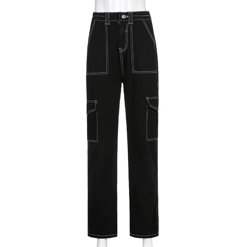 High Waist Slimming Overline Design Sense Handsome Jeans Women's Loose Street Casual Wide Leg Overalls