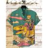 Men's Cat Graphics Shirts Short Sleeved Button Down Lapel Shirt For Summer Oversized Tops Vacation Casual Hawaiian Shirts