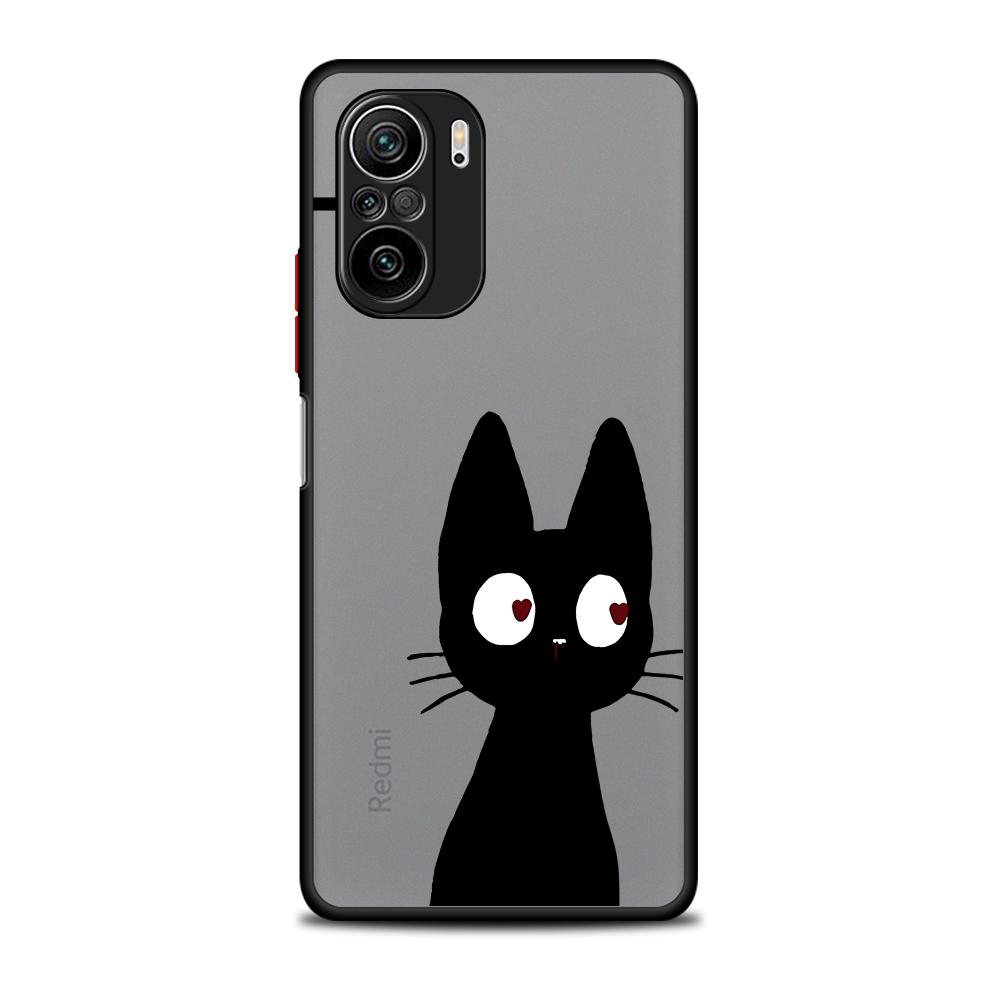 Coque Phone Case for Redmi 9C A1 Plus 10 12 5G A2 10A 9A 9T 12C 10C 9 K40 Pro Matte Cover Shockproof Cute Funny Lucky Cat