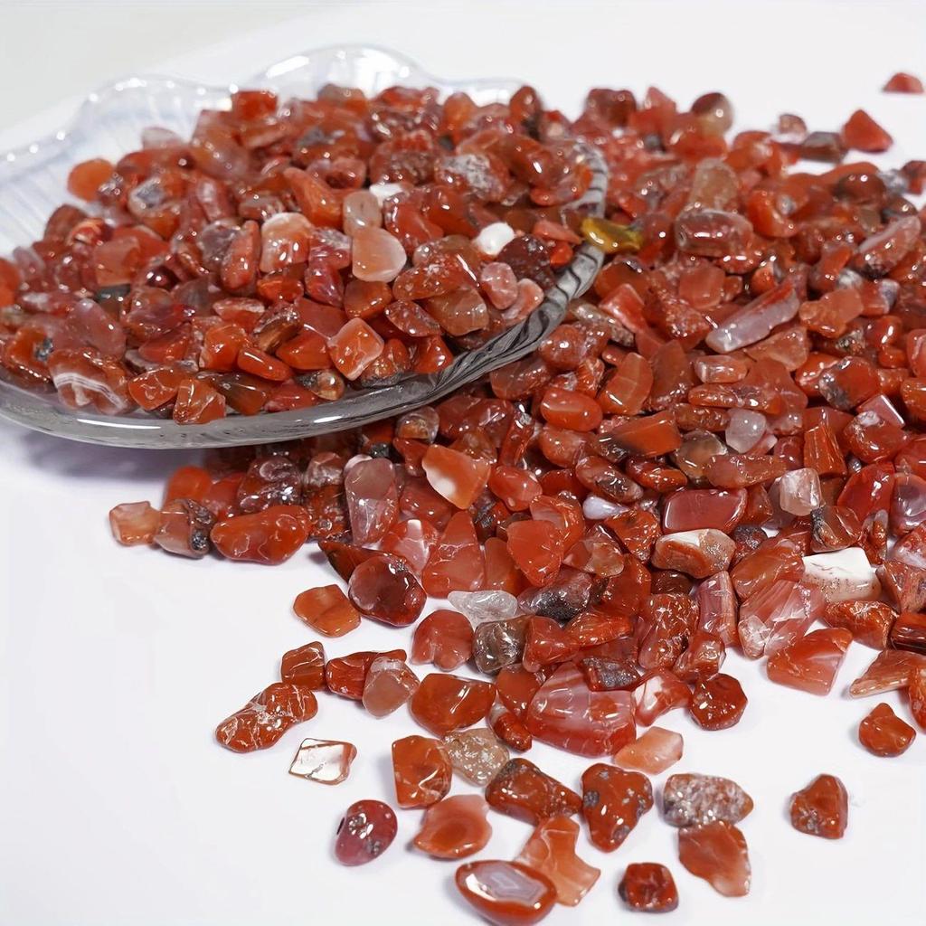 Natural Red Agate Stones for Crafts and Decor: Gravel for Bonsai, Fish Tanks, Nail Art, Phone Cases, and Educational Use.