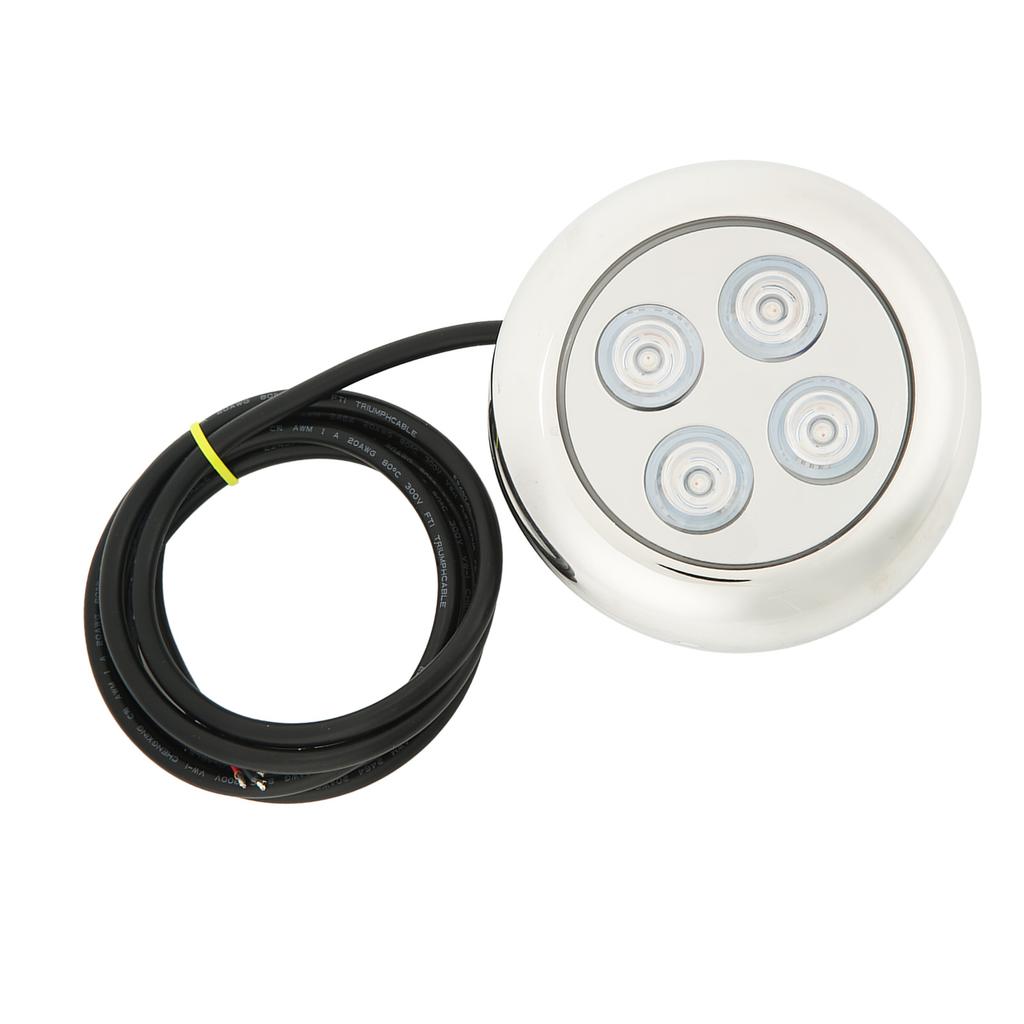 Marine Underwater Light 60 Degrees Angle IP68 Waterproof Seawater Interior Dome Lighting Swimming Pool Lamp White 6.6W