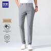 ROMON Men's Ice Silk Stretch Business Casual Straight-Leg Pants