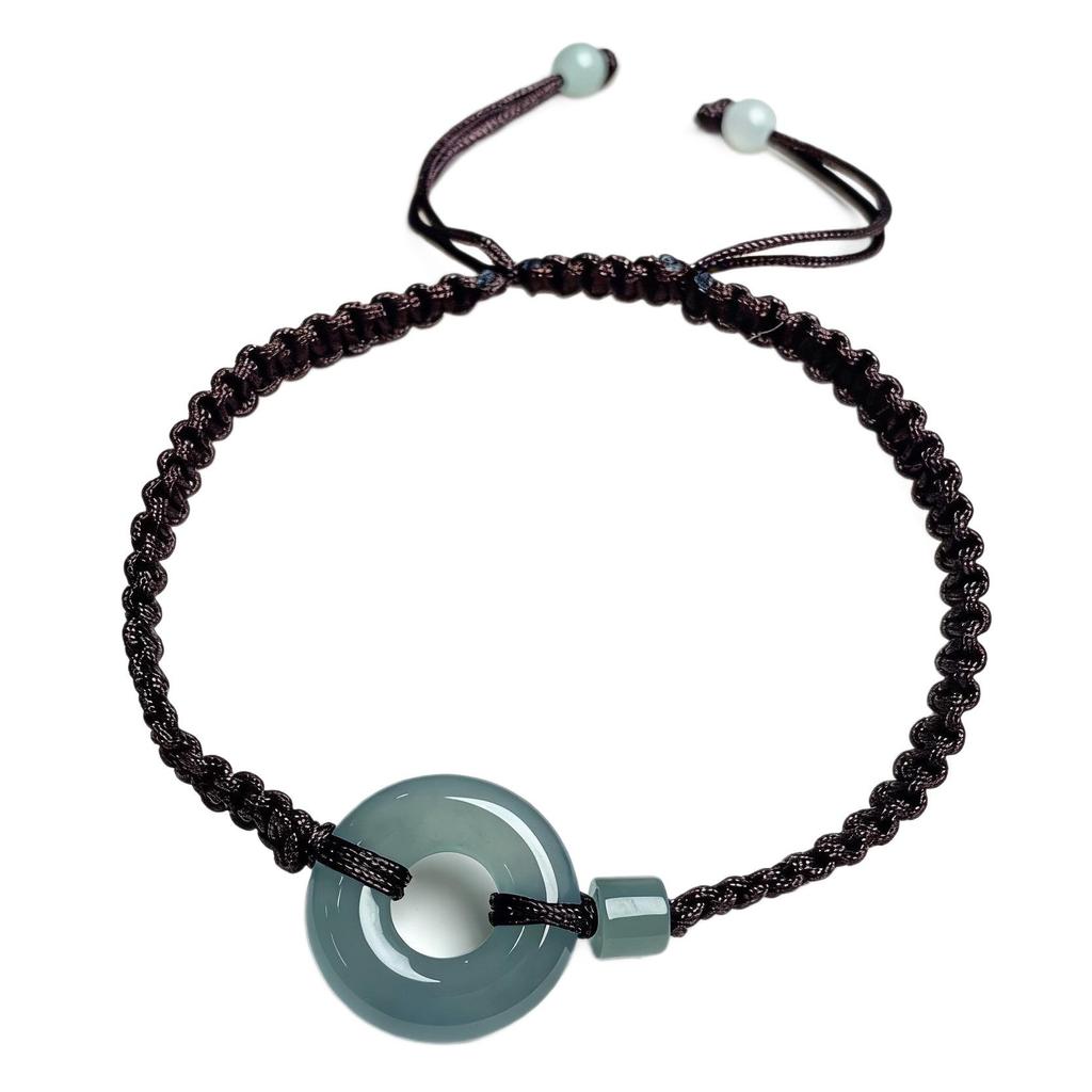 A-Grade Natural Jade Ping An Kou Red String Bracelet - Couple Style, Handmade in China