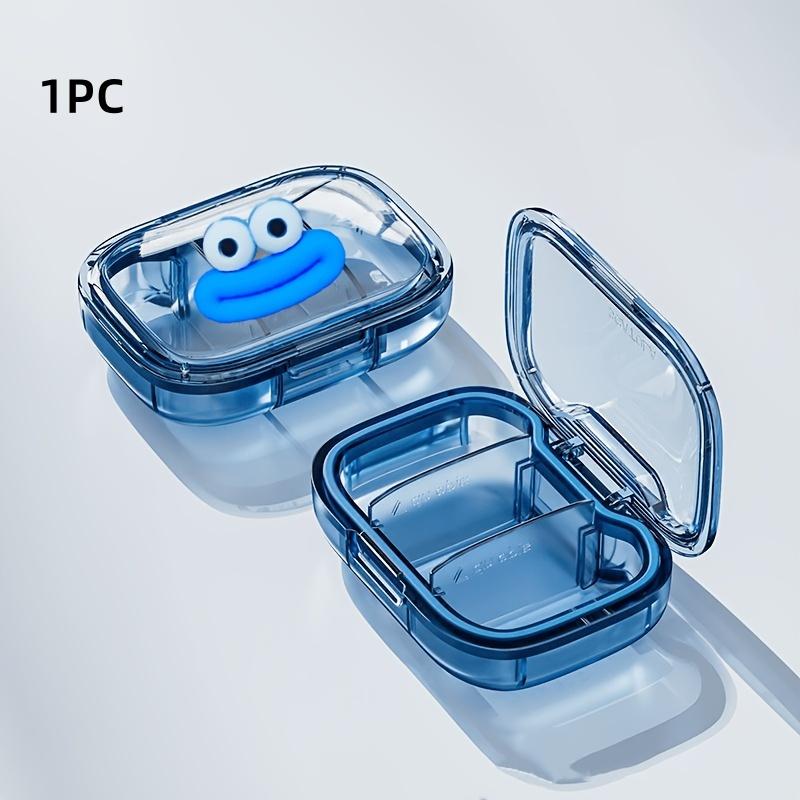 

Transparent ABS Plastic Partition Storage Box with 3 Compartments and Lid, Suitable for Storing Jewelry, Pills, and Small Items синий