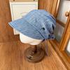 Summer Sunscreen Bow Bucket Hat Women's Big Eaves Breathable Face Small Plain Artifact Versatile Lace-up Sun Hat Women