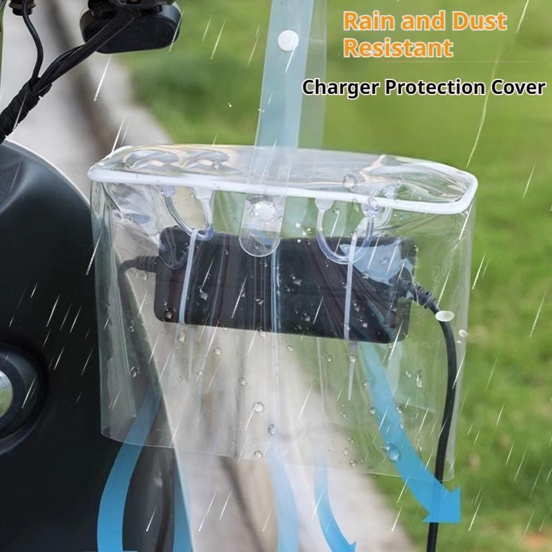 SEAMETAL EV Charger Rain Cover, Waterproof Dustproof Bag for Electric Motorbike, Portable PVC Outdoor Charging Plug Protector Sleeve