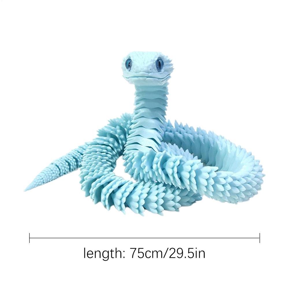 Articulated Snake Fidget Toys 2.5 Ft Realistic 3D Printed Snake Animal toys Ornament for Birthday Easter Basket Desk Decor Home