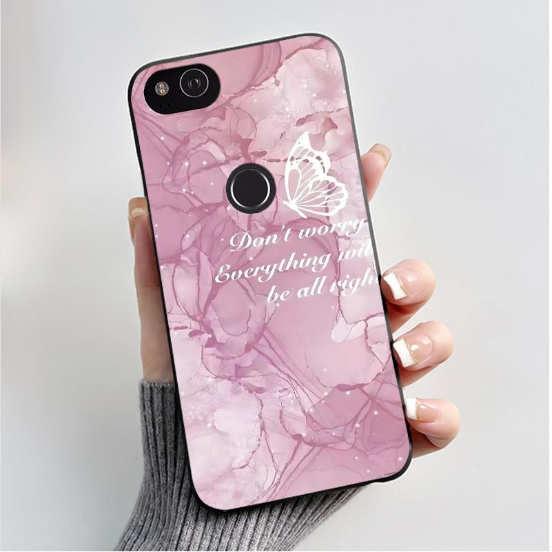 Für Google Pixel 2 Hülle Weicher Schwarzer Silikon-Stoßfänger Schmetterling Handyhülle für Googe Pixel2 2XL Pixel2XL 2 XL Hüllen Fundas Coque