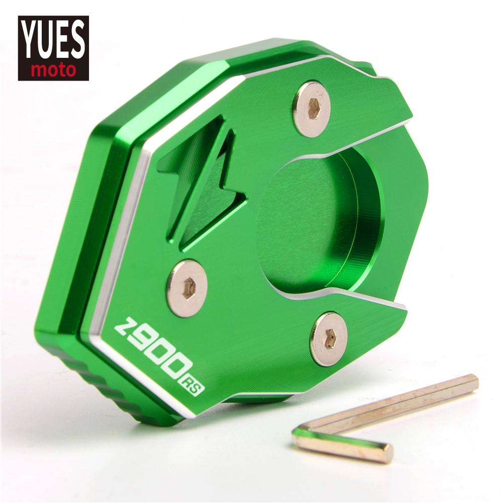 Motorcycle Accessories CNC Side Stand Plate Enlarger Kickstand Extension New Arrival For Kawasaki Z900 Z900RS 2017- Green