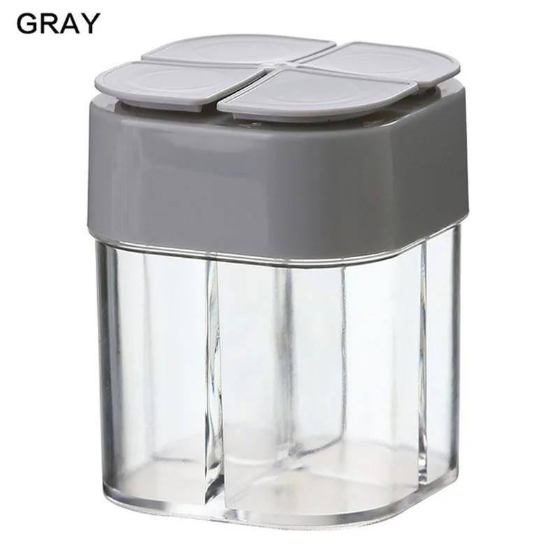 4In1 Spice Salt Pepper Shakers Transparent Seasoning Jar Can Peppers Bottle Barbecue Condiment Kitchen Gadgets with Cover
