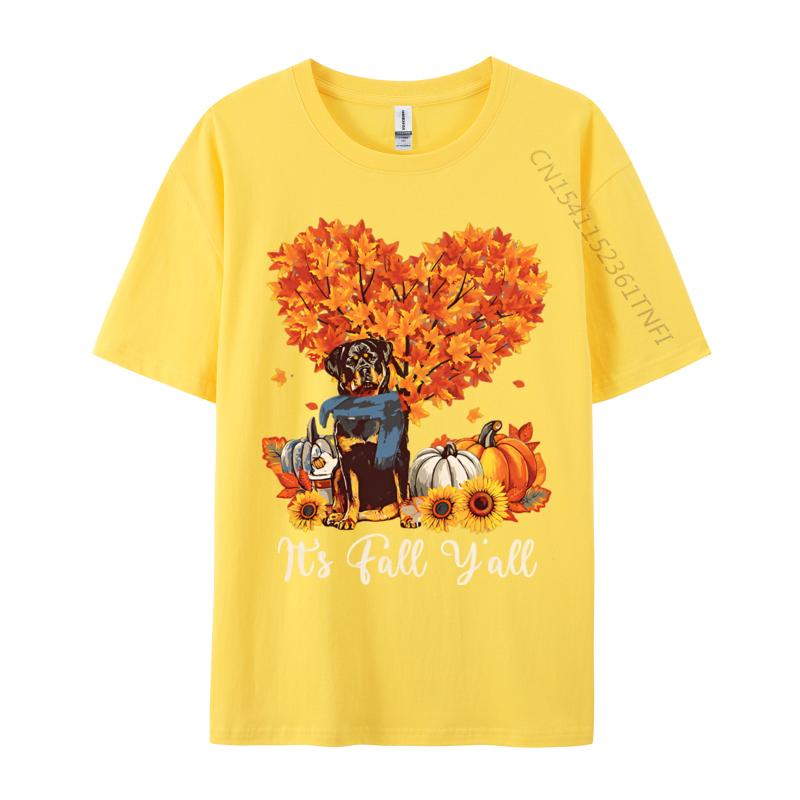 Its Fall Yall Rottweiler Lovers Thank Tshirt England Style Top Tshirts Cotton Men Tops Shirts T Shirts For Men
