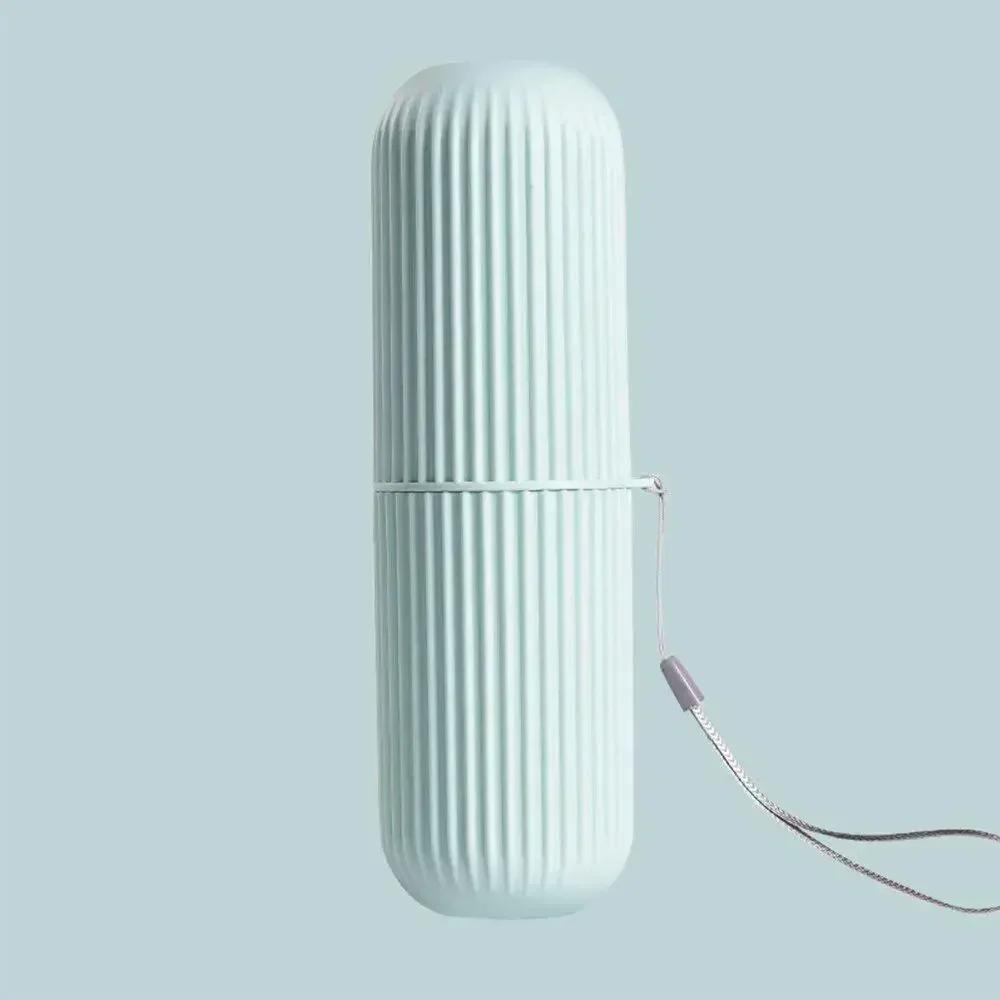 New Simple Vertical Stripe Wash Cup Portable Toothbrush and Toothpaste Storage Box Home Bathroom Accessory Mouthwash Cup Storage
