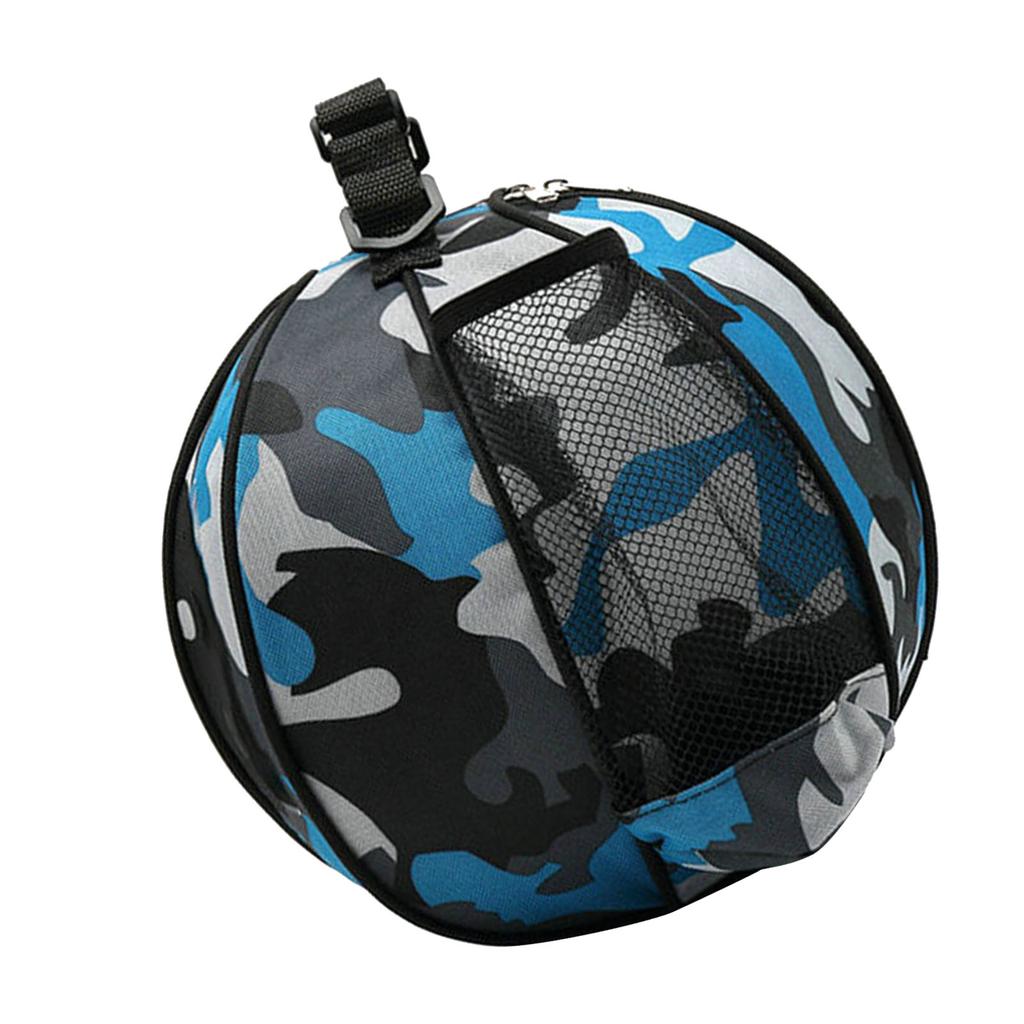 Round Basketball Bag Large Capacity Waterproof Oxford Cloth Outdoor Sports Basketball Bag with Elastic Mesh Pocket Red