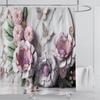 3D Stereo Beautiful Flower Printing Bathroom Curtain Waterproof Polyester Shower Curtain Home Decoration Curtain with Hooks