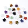 3Pcs Natural Stone Carved Five-pointed Star Figurine 15×15mm Polished Mini Crystal Star Ornament For Reiki Healing DIY Craft Jewelry Making