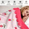 Sanrio Lovely Hello Kitty Plush Flannel Blanket Red White Grid Pattern Lightweight Throw Bed Sofa Cover School Office Nap Shawl