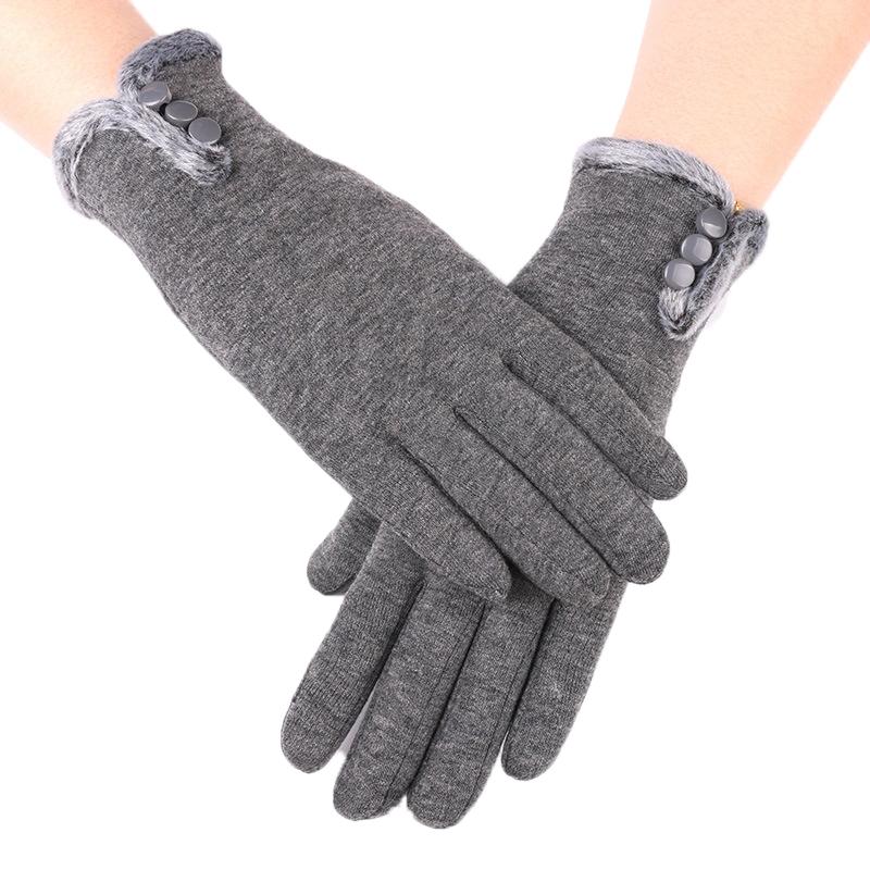 1 pereche Mănuși de iarnă călduroase din fleece pentru femei, mănuși cu catifea termică pe interior pentru încheietură, compatibile cu ecran tactil