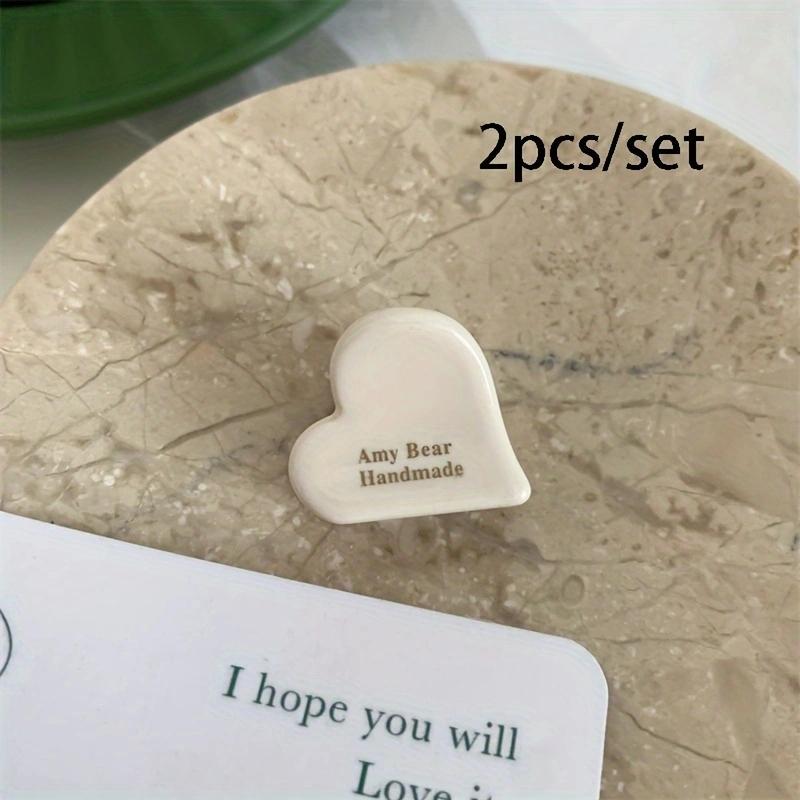 2pcs/set Cute Mini Acetate Heart Flower Geometric Hair Claw Plain Color Small Shark Clip Side Pins Women Hair Accessories