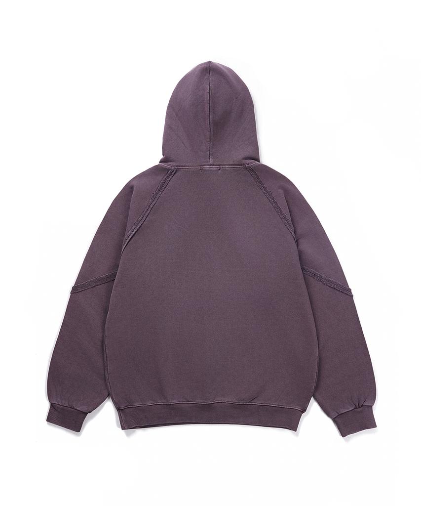Out-Cut Raglan Pigment Hoodie Ash Purple
