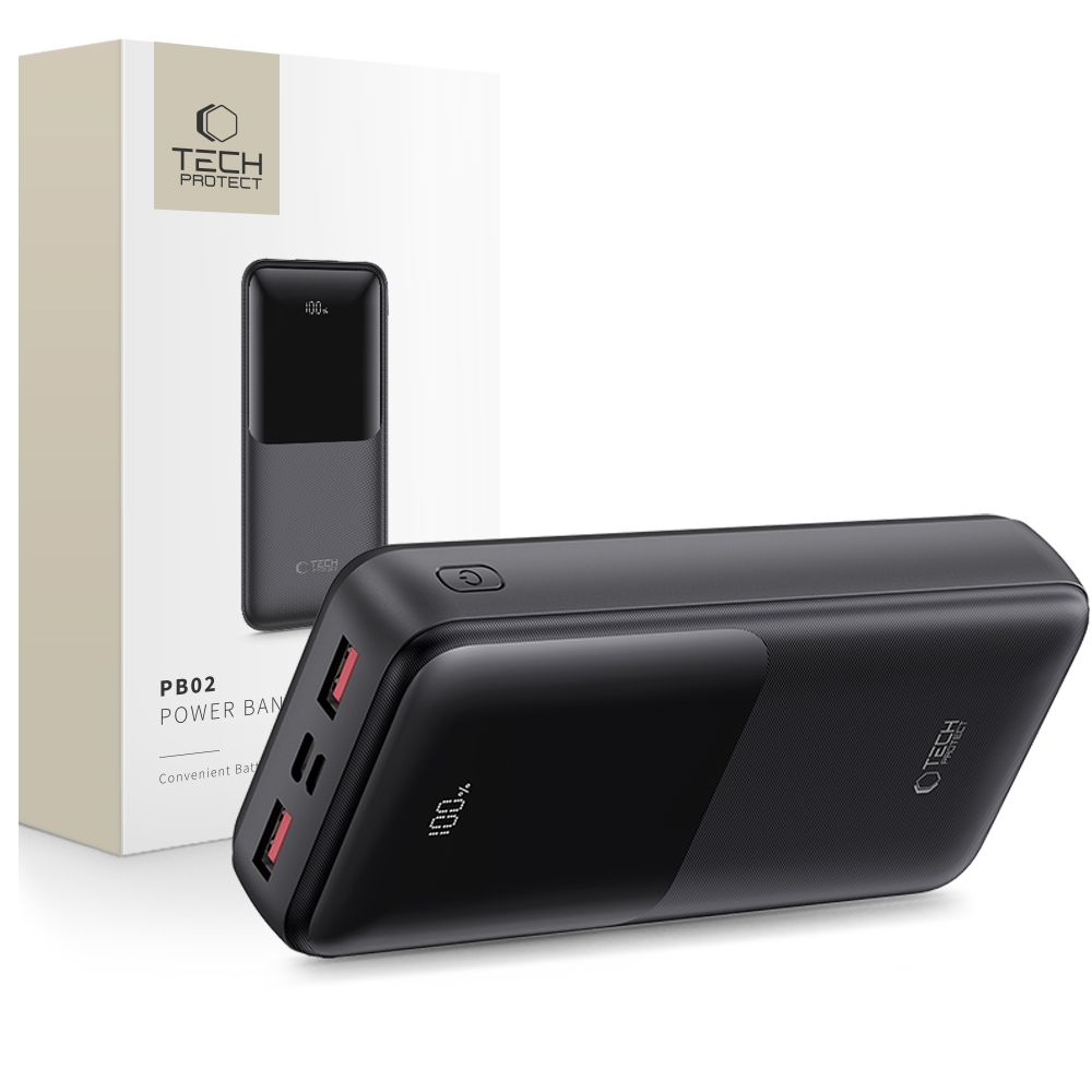 Tech-Protect Powerbank PB02 20000mAh 22.5W - black (20000 mAh, 22.50 W), Powerbank, Schwarz - Bild 4