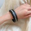 Chinese Style Round Bracelet Punk Rivets Bangle Simple Wooden Bracelet  Women