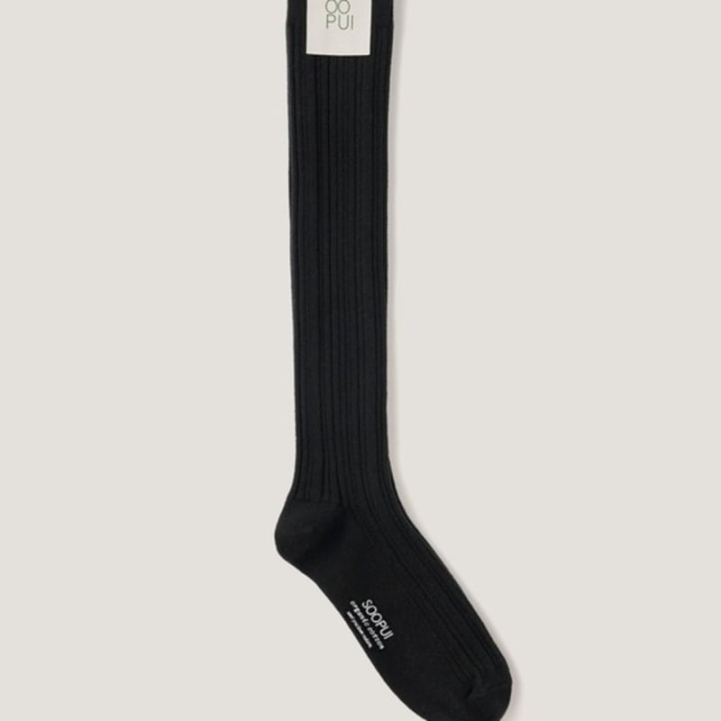 SOOPUI Organic Cotton Knee Socks In black_Organic Cotton Knee Socks In Black