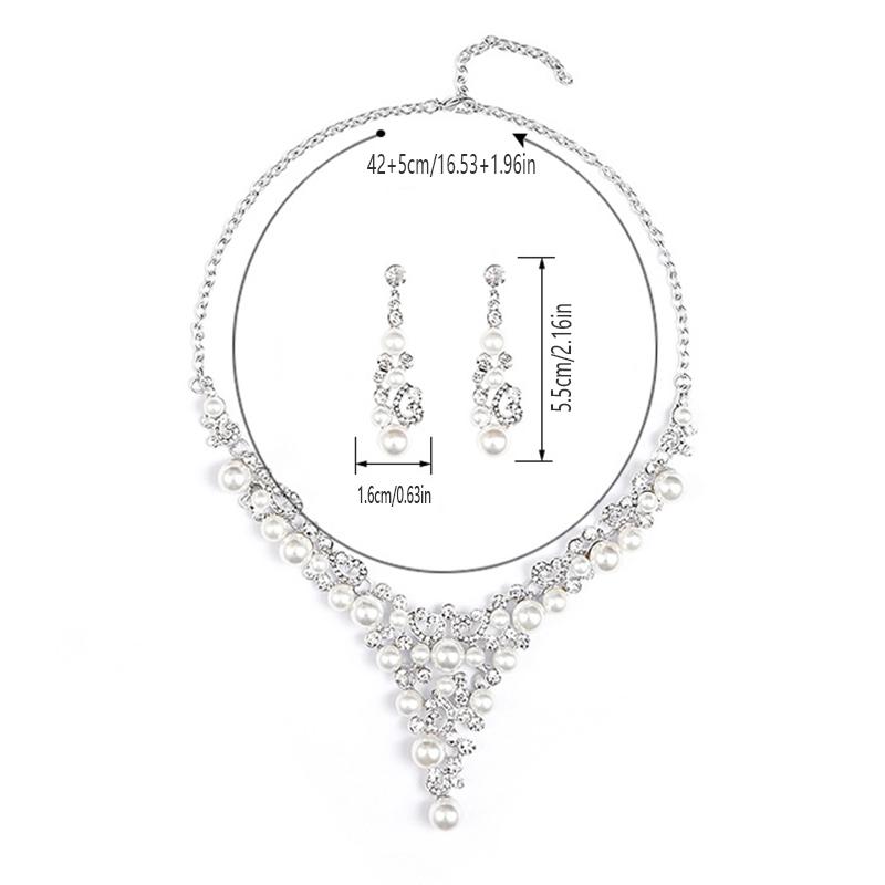 3ks Módní Euroamerická Květinová Zirkonová Sada Pokovený Náhrdelník Náušnice Vintage Inspirované Svatební Doplňky pro Ženy