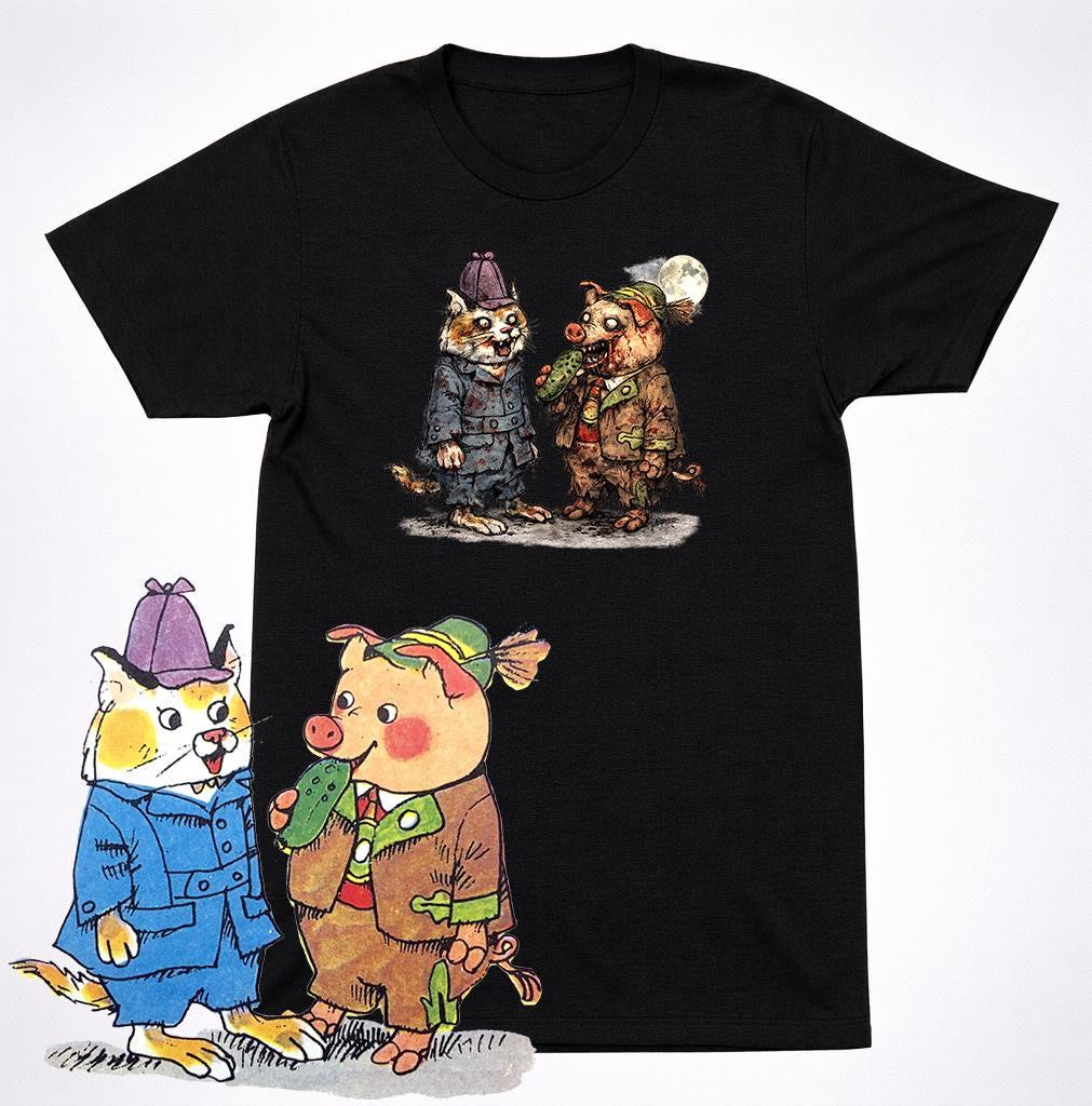 Horror Sam Dudley Shirt Richard Scarry Creepy Kids Book Character Retro Tee