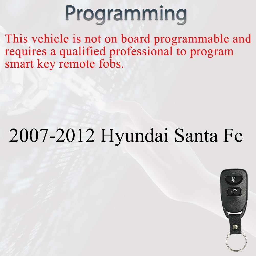 Key Fob Replacement Fits for Hyundai Santa Fe Keyless Entry Remote Control 2007 2008 2009 2010 2011 2012 FCC ID: PINHA-T038 IC:4018A-HAT038