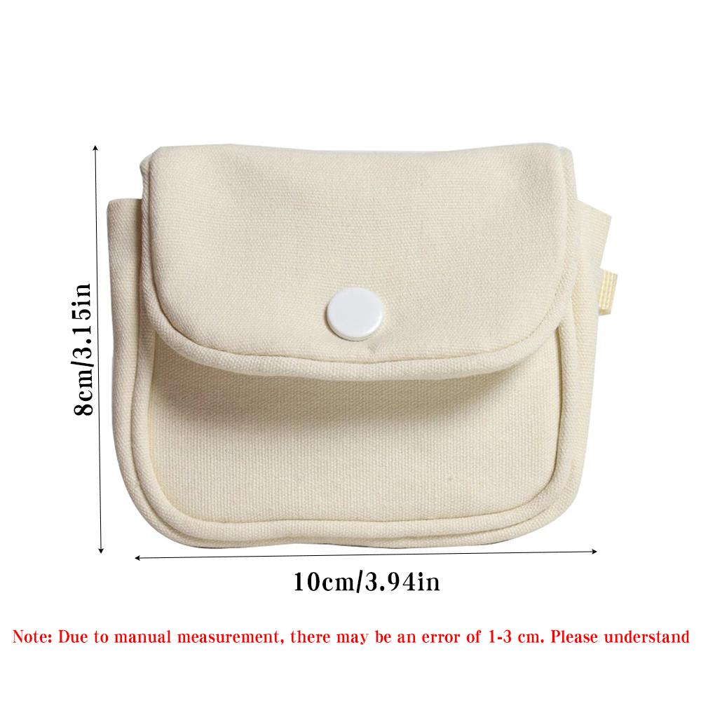 Mini Portable Canvas Coin And Card Holder, Simple Retro Headphone Bag, Simple Solid-Color Wallet And Card Storage Bag, Cute Smal