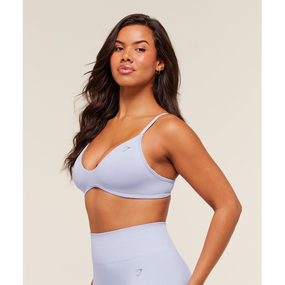 Gymshark Soft Sculpt V Neck Sports Bra Peri Blue B5b9n Udr2