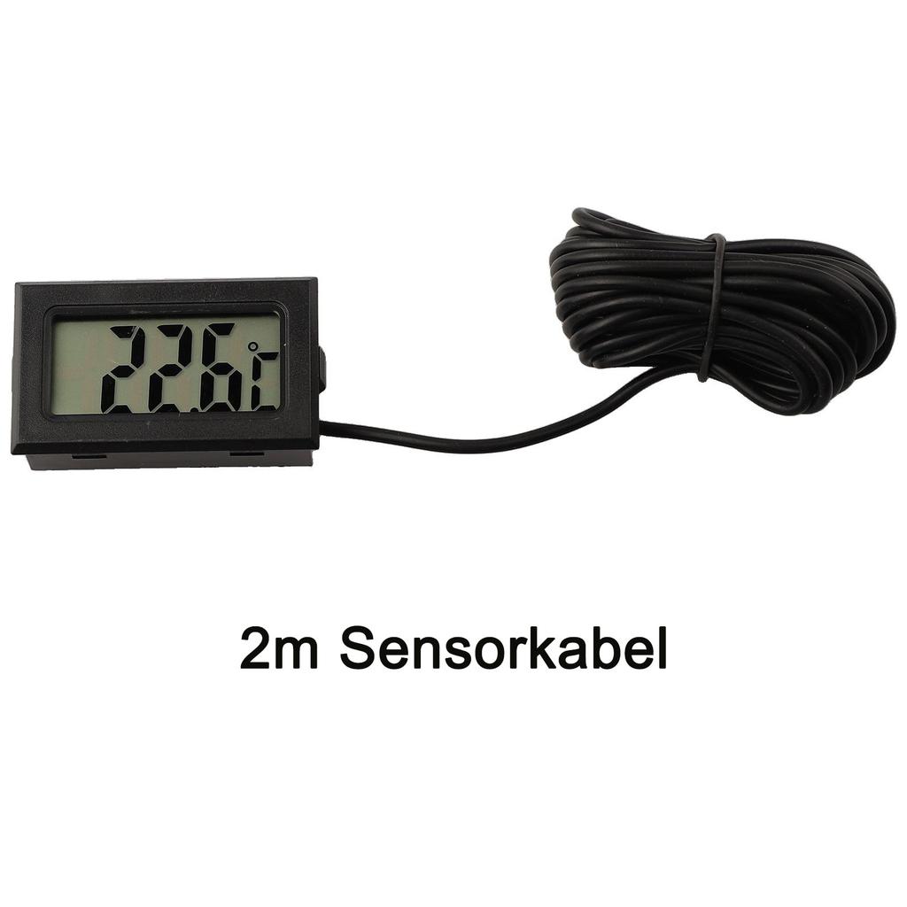 Mini Thermometer Temperatuur Display Digitaal Met Sonde 1m - 5m Zwarte Kabel -50 ° Tot + 110 ° C Huishoudelijke Artikelen Thermometer