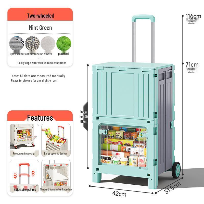 Younai Folding Outdoor Trolley – Portable Shopping Cart for Home & Street Vendors
