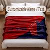 LOSC Lille FC Printed Flannel Blanket Custom Name Text Soft Warm Throw For Bedroom Holiday Gift
