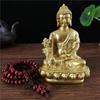 Gyllene Medicin Buddha Staty Med Halsbandsprydnad Harts Feng Shui Lycklig Buddha Skulptur Hem Kontor Trädgårdsdekoration Gåvor