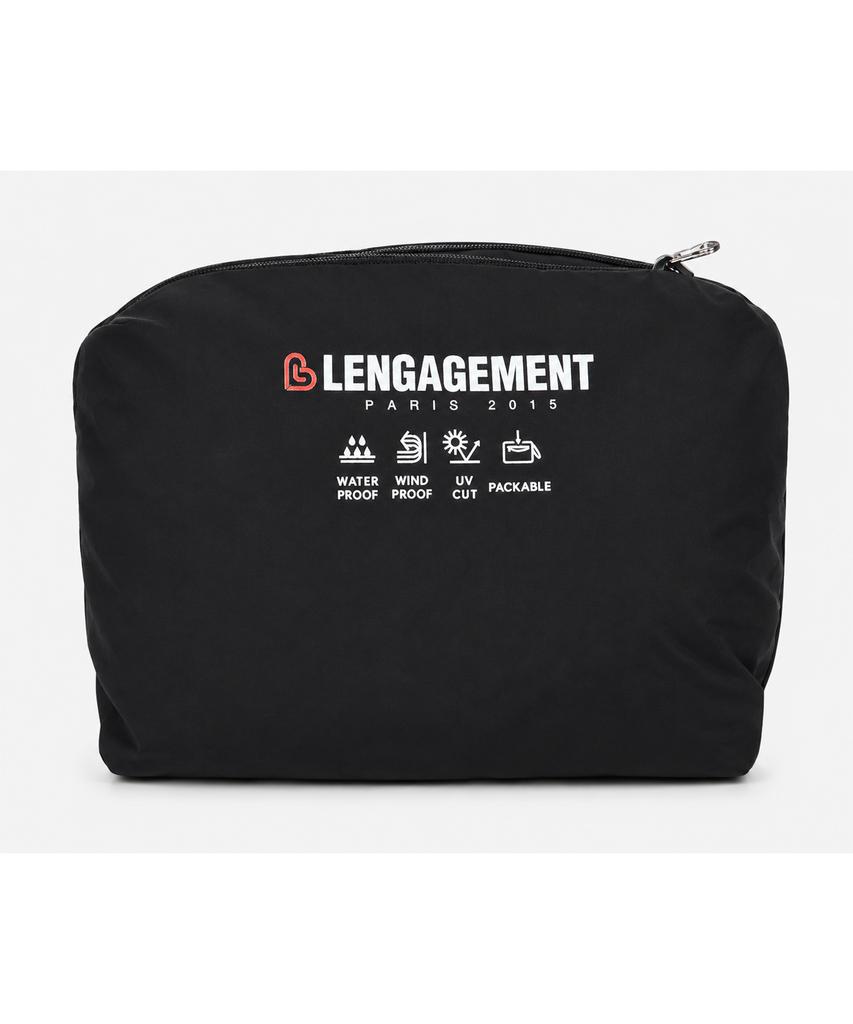 LENGAGEMENT Small Heart Nylon Windbreaker Packable Sweatshirt [Black]