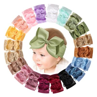 6/20PCS Soft Baby Headbands with 4.5 Inches Hair Bows Headwraps for Baby Girl Head Band Newborns Hair Accessories Hair Band