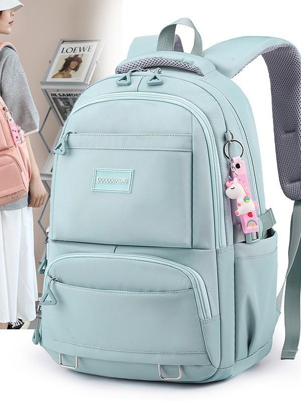 Mochila Escolar de Nailon Para Adolescentes Con Múltiples Compartimentos Diseño Impermeable Para Estudiantes
