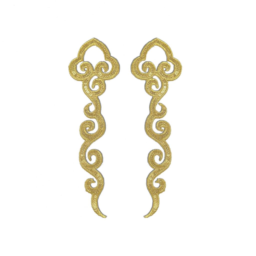 Gold And Silver Stage Opera Embroidery Diy Clothing Accessories Cloth Stickers Ancient Clothing Sequins Ironing Clothing Ethnic Decorative Decals