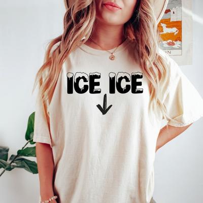 Ice Ice Baby Shirt Pregnancy AnnounceUnisext Pregnant Mom To Be Pregnancy Reveal Outdoors High Quality Cotton Shortsleev Tees