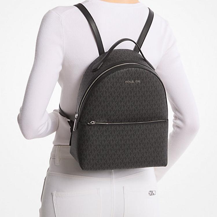 Michael Kors Zaino MK Sheila in Tela con Dettagli Argentati e Chiusura a Zip Zaino da Donna nero 35H3S6HB6B-BLACK