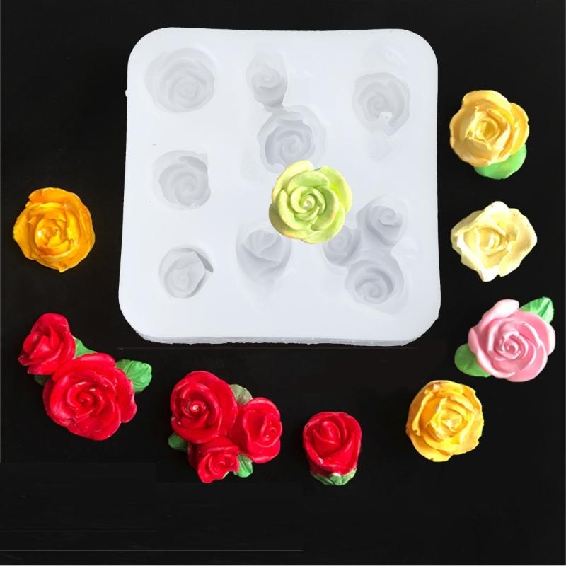 3D Rose Silicone Candle Molds for Epoxy Resin Candle Soap Fondant Chocolate Candy Baking Cement Clay Silicone Molds