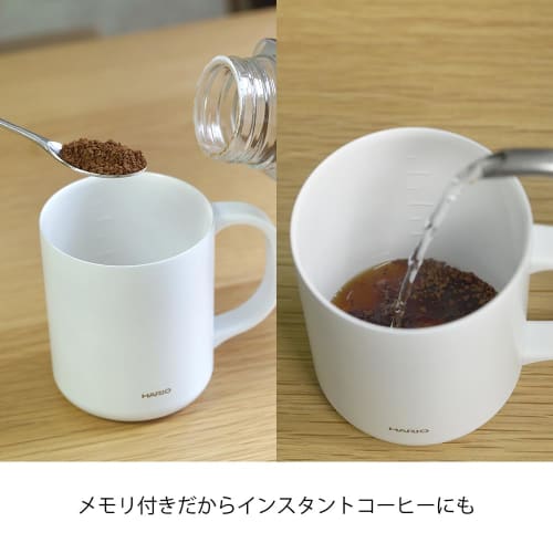 HARIO Ceramic Coating Vacuum Double Insulation Mug White 350ml with Lid CMG-350-W